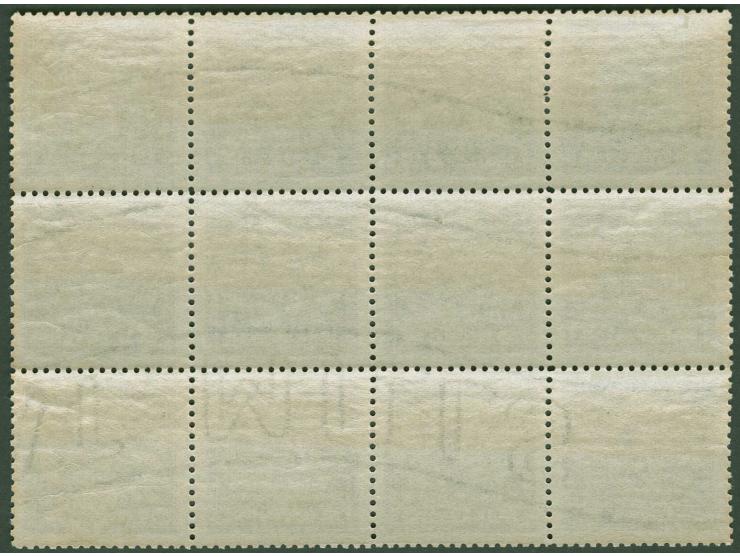 1923, Coat of arms 2 l. slate-blue/greyish-blue, block of 12 with horizontal watermark, lower row with watermark "AT MILLS", 