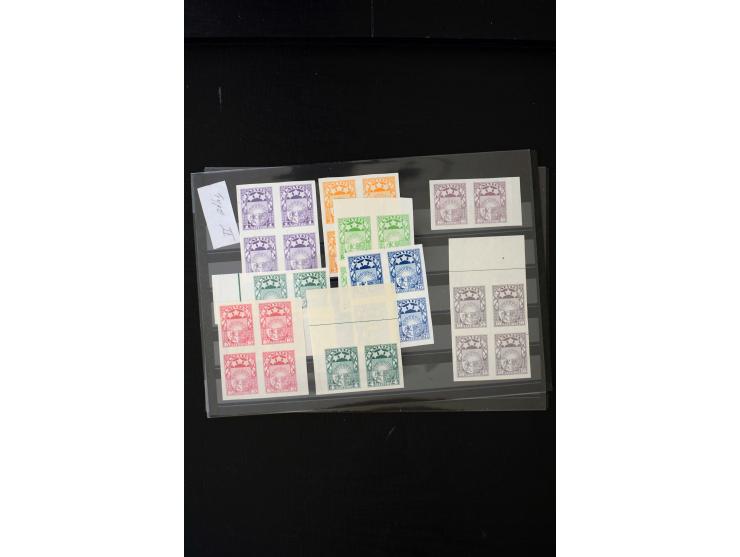 1924/25, Coat of arms, archive proofs, very interesting group containing 27 imperforated pairs or blocks of four, different p