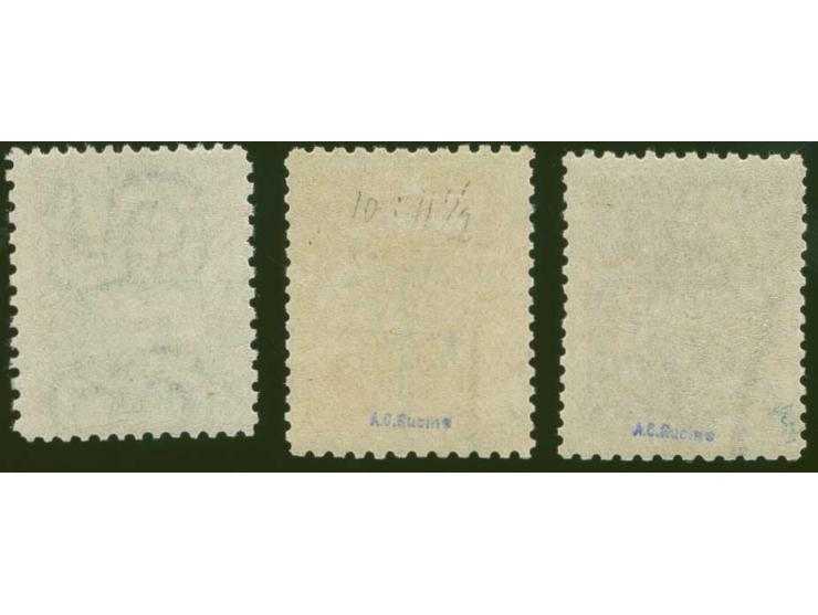 1923, War Invalid Fund, 1 s. violet and 2 s. yellow with perforation 10:11½ and 4 s. green with perforation 11½:10, 2 s. unus