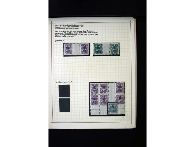 1923, Invalids 1-4 s., used and unused group with some covers and some better perforations like Mi.-No. 101C and 102D(2), fin