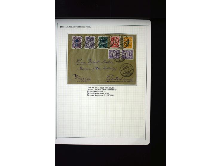 1923, Invalids 1-4 s., used and unused group with some covers and some better perforations like Mi.-No. 101C and 102D(2), fin