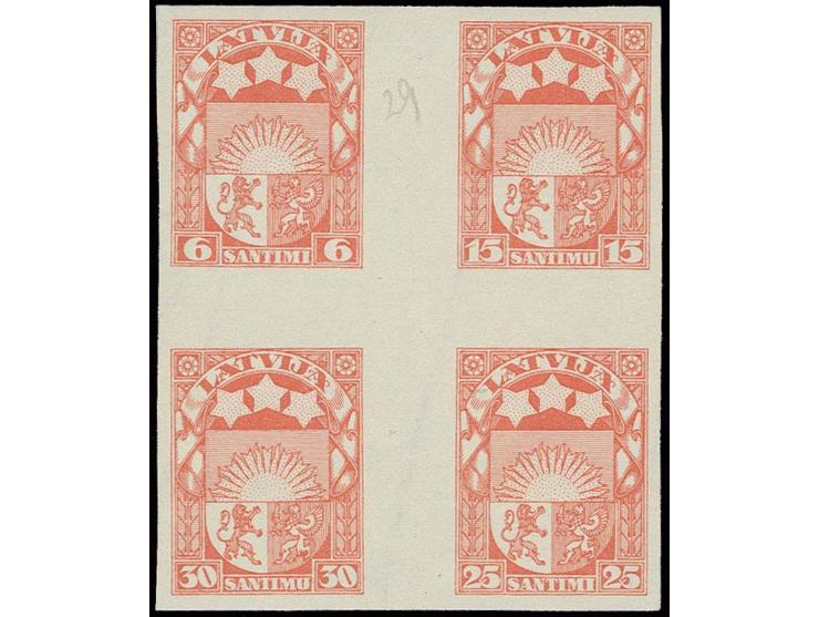 1925, Coat of arms 6-30 s. orange as imperforated sheetlet (52X61mm) on watermarked paper, to our knowledge the only known co