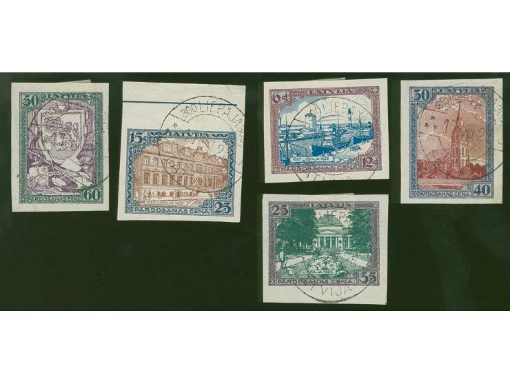 1925, Tercentenary of Liepaja 6-50 s., complete set, used with special cds.,30 s. slightly unfresh, otherwise fine