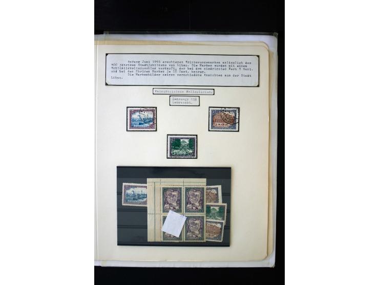 1925, 300 Years Libau 6-50 s., unused and used collection with perforation varieties and one imperforated sets and some cover