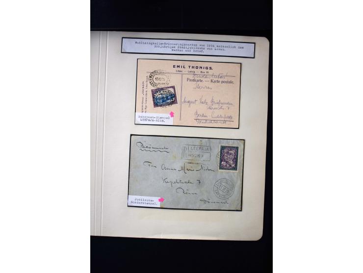 1925, 300 Years Libau 6-50 s., unused and used collection with perforation varieties and one imperforated sets and some cover
