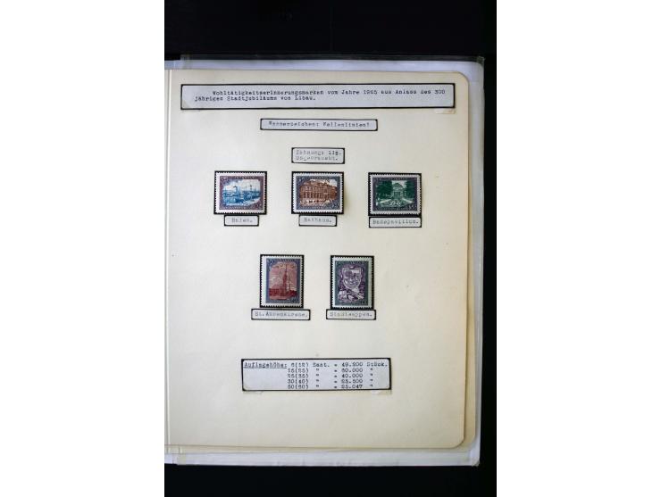 1925, 300 Years Libau 6-50 s., unused and used collection with perforation varieties and one imperforated sets and some cover