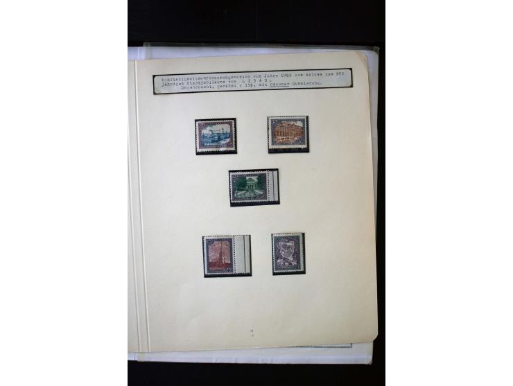 1925, 300 Years Libau 6-50 s., unused and used collection with perforation varieties and one imperforated sets and some cover