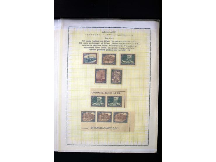 1925, 300 Years Libau 6-50 s., unused and used collection with perforation varieties and one imperforated sets and some cover
