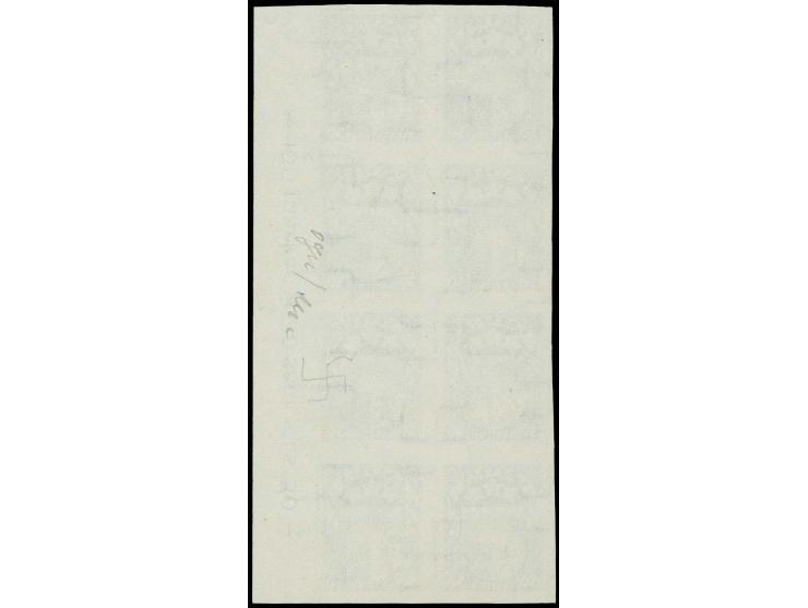 1927, Coat of arms 30 s. light-blue, archive proof, imperforated block of eight with right sheet margin with complete inscrip