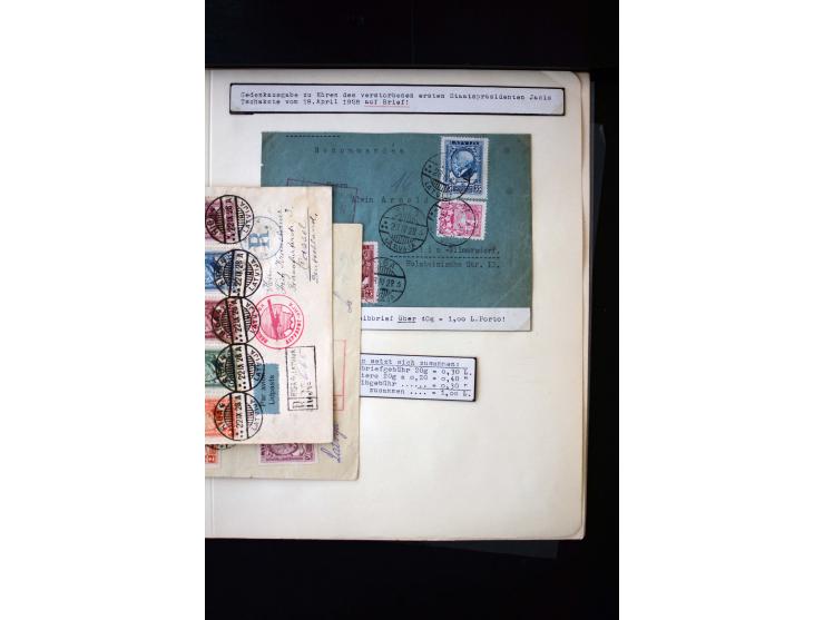 1929, Cakste and Meierovics 2-30 s., used and unused sets with different watermarks and some covers, fine