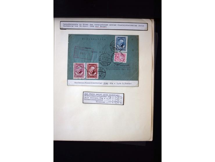 1929, Cakste and Meierovics 2-30 s., used and unused sets with different watermarks and some covers, fine