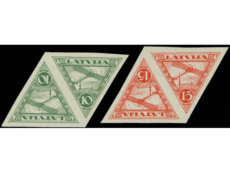 1928, Airmail 10-15 s., archive proofs, imperforated horizontal pairs, without gum, scarce, fine