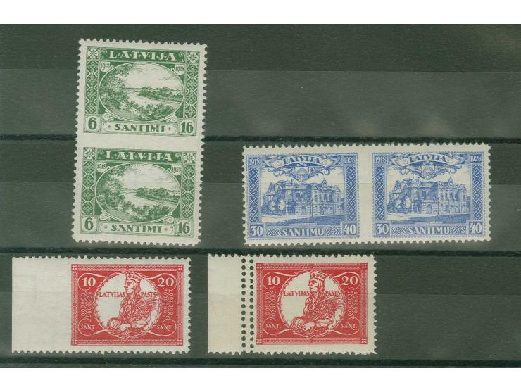 1928, Liberty Memorial Fund, 6 s. as vertical pair imperforated between, 10 s. single with left sheet margin imperforated and