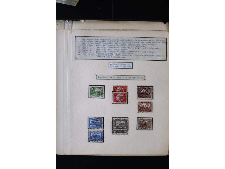 1928, Freedom Monument 6 s.-1 l., used and unused collection with different watermarks, plate flaws and two covers, fine