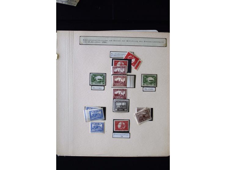 1928, Freedom Monument 6 s.-1 l., used and unused collection with different watermarks, plate flaws and two covers, fine