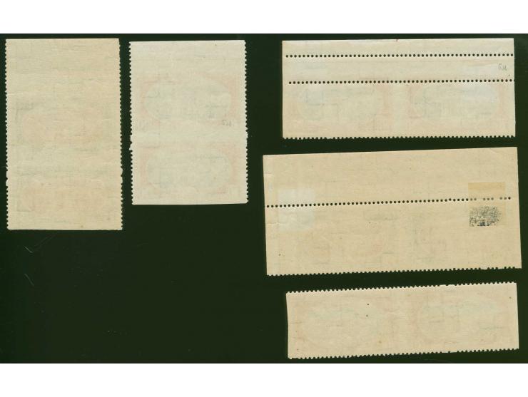 1930, Airmail 10 and 15 s., each as vertical and horizontal pair imperforated in between, plus 20 s. as horizontal pair imper