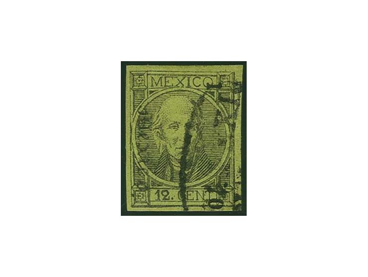 12 c. on green "MEXICO 1-70" used with part strike of oval "TEPEYI DEL RIO", fine and scarce, signed Jaretzky BPP