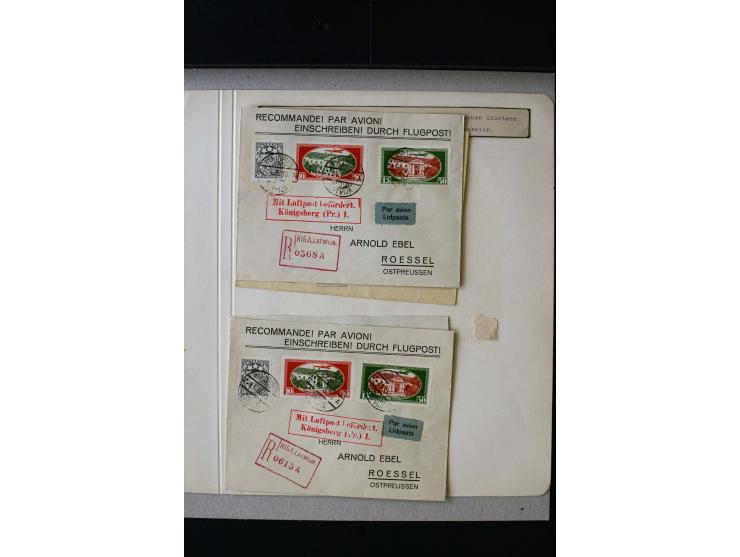1930, Airmail 10-15 s., unused and used collection containing different watermarks, perforation varieties and 4 covers