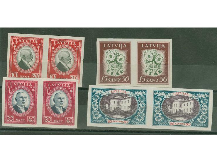 1930 Anti-Tubercolosis 10-25 s., archive proofs, imperforated horizontal pairs, without gum, scarce, fine