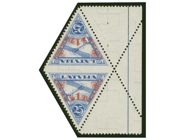 1931, Airmail 25 s. blue, vertical pair with left sheet margin, imperforated between, mint never hinged, hinge in the margin 
