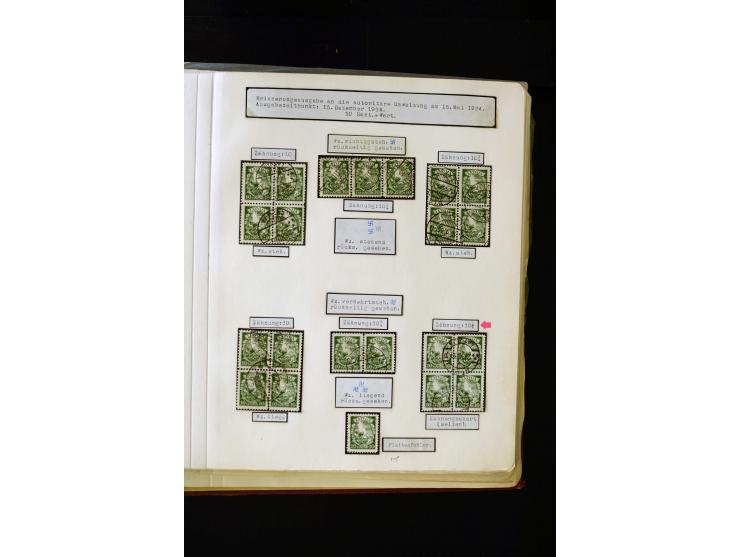 1934/37, very interesting unused and used collection ex Mi.-No. 232-261, containing multiples, plate flaws, perforation and w