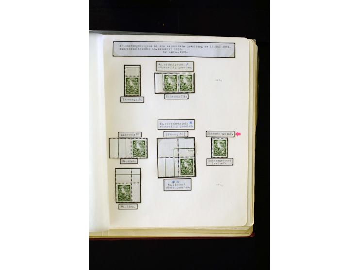 1934/37, very interesting unused and used collection ex Mi.-No. 232-261, containing multiples, plate flaws, perforation and w