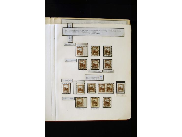 1934/37, very interesting unused and used collection ex Mi.-No. 232-261, containing multiples, plate flaws, perforation and w