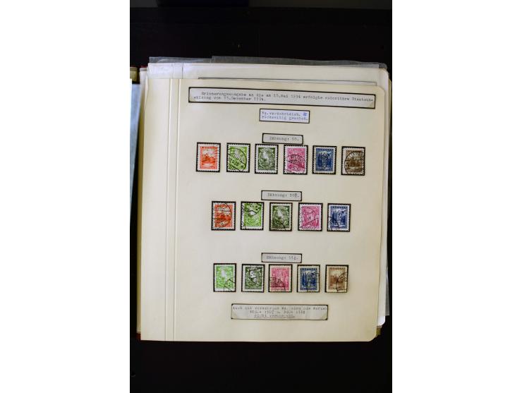 1934/37, very interesting unused and used collection ex Mi.-No. 232-261, containing multiples, plate flaws, perforation and w