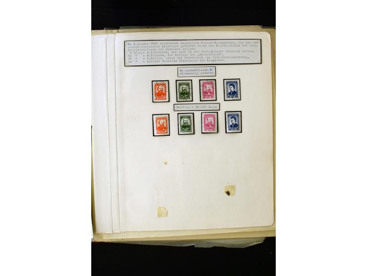 1934/37, very interesting unused and used collection ex Mi.-No. 232-261, containing multiples, plate flaws, perforation and w