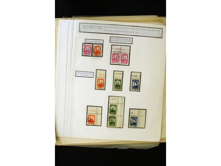 1934/37, very interesting unused and used collection ex Mi.-No. 232-261, containing multiples, plate flaws, perforation and w
