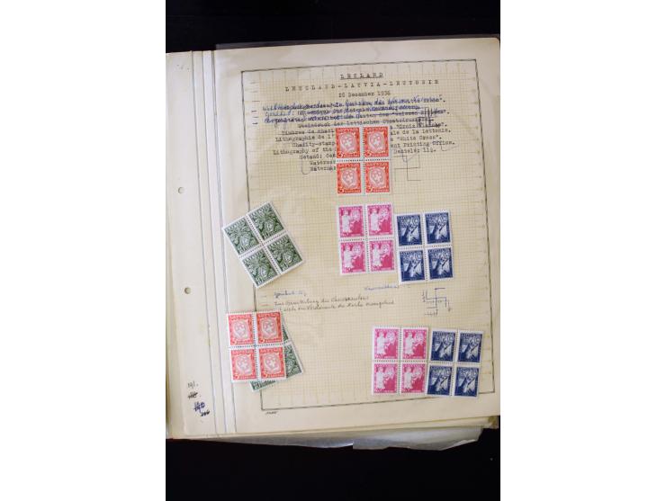 1934/37, very interesting unused and used collection ex Mi.-No. 232-261, containing multiples, plate flaws, perforation and w