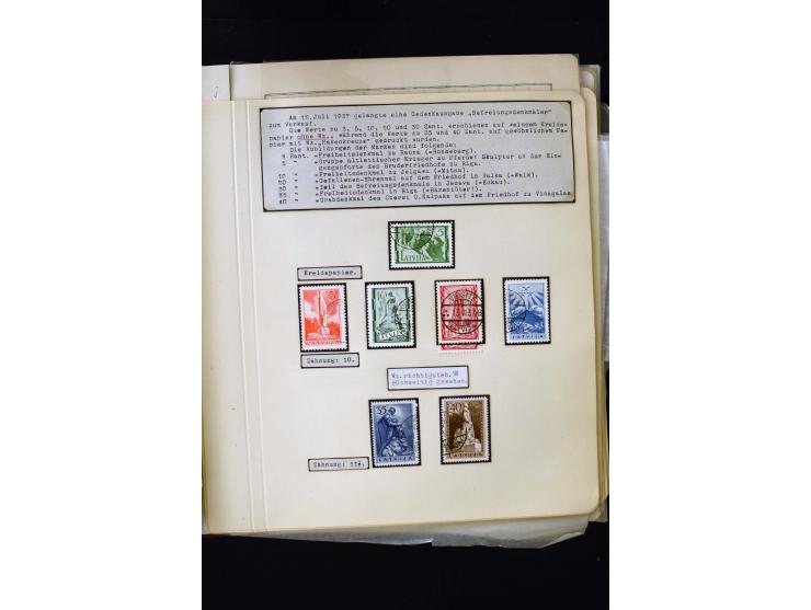 1934/37, very interesting unused and used collection ex Mi.-No. 232-261, containing multiples, plate flaws, perforation and w