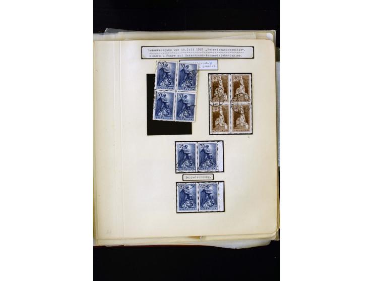 1934/37, very interesting unused and used collection ex Mi.-No. 232-261, containing multiples, plate flaws, perforation and w