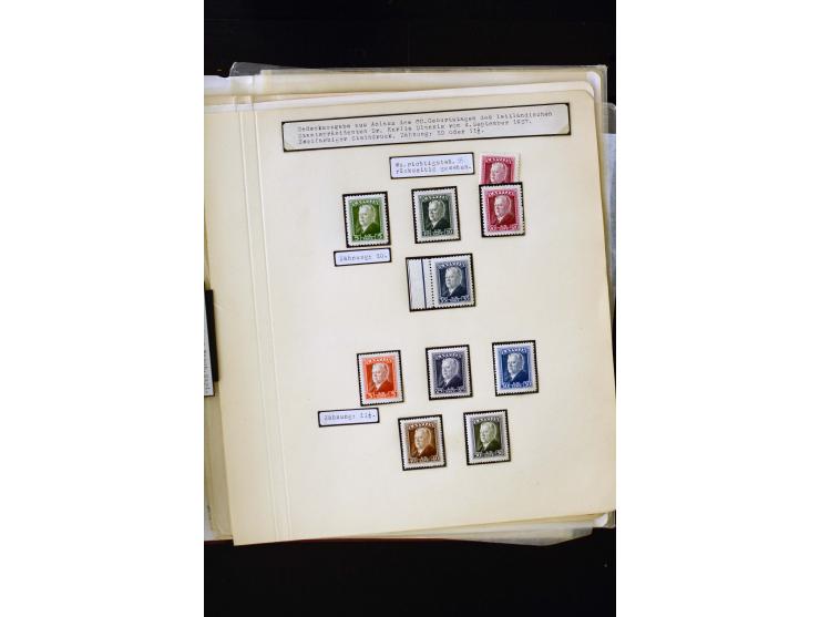 1934/37, very interesting unused and used collection ex Mi.-No. 232-261, containing multiples, plate flaws, perforation and w