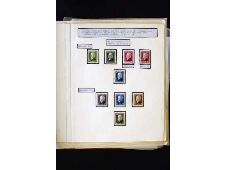 1934/37, very interesting unused and used collection ex Mi.-No. 232-261, containing multiples, plate flaws, perforation and w