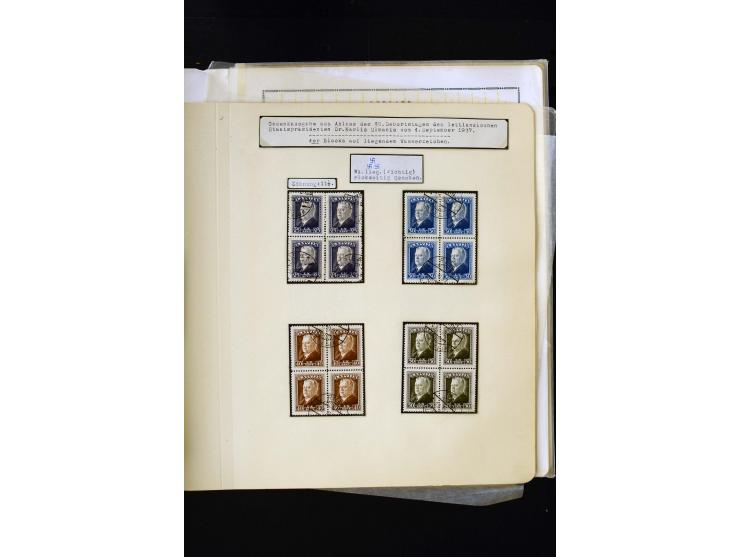 1934/37, very interesting unused and used collection ex Mi.-No. 232-261, containing multiples, plate flaws, perforation and w