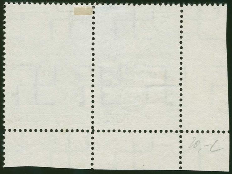 1937, Independence Monuments 35 s. dark blue, horizontal pair from the lower left sheet corner, inverted watermark, very rare