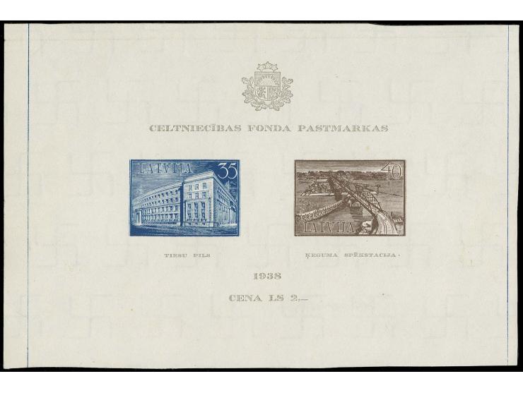 1938, souvenir sheet to benefit the National Construction Fund, archive proof  (158x105 mm) without perforation, one of the g