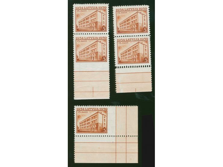 1939, Fifth anniversary of the re-birth of authoritarian government 3 s. orange-brown, three perforation varieties, from the 