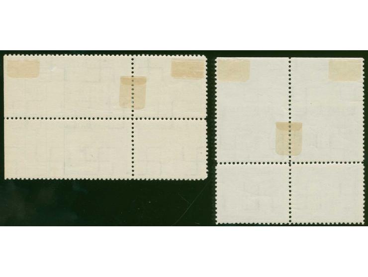 1939, Fifth anniversary of the re-birth of authoritarian government 5 s. green, two blocks of four from the upper resp. right