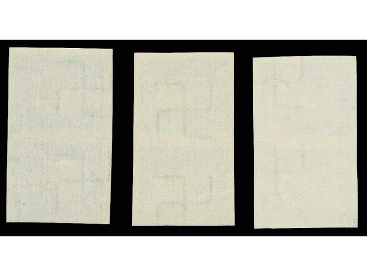 1940, Coat of arms, archival proofs, 1-3, 7-30 s. and 50 s. and 1 l. each as imperforated, horizontal proof, mint never hinge