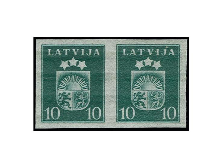 1940, Coat of arms, 10 s. dark blue-green, horizontal pair with horizontal varnish lines, mint never hinged, scarce, fine, ce