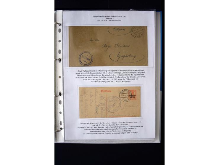 Corps of volunteers: 1918/19, very interesting collection of more than 30 cards and covers including "Baltische Landeswehr" a