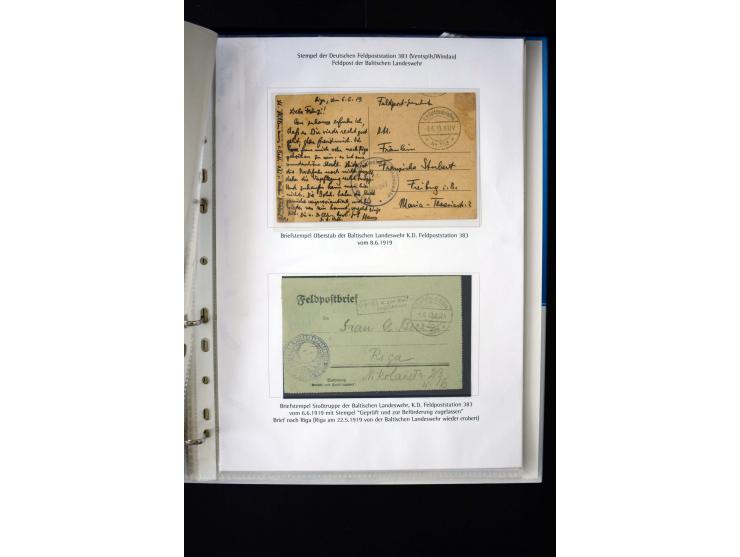 Corps of volunteers: 1918/19, very interesting collection of more than 30 cards and covers including "Baltische Landeswehr" a