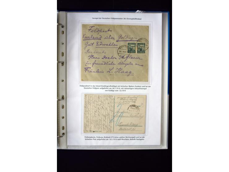 Corps of volunteers: 1918/19, very interesting collection of more than 30 cards and covers including "Baltische Landeswehr" a
