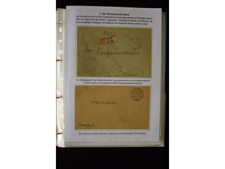 Corps of volunteers: 1918/19, very interesting collection of more than 30 cards and covers including "Baltische Landeswehr" a