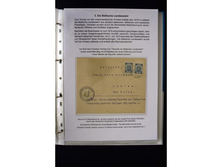 Corps of volunteers: 1918/19, very interesting collection of more than 30 cards and covers including "Baltische Landeswehr" a
