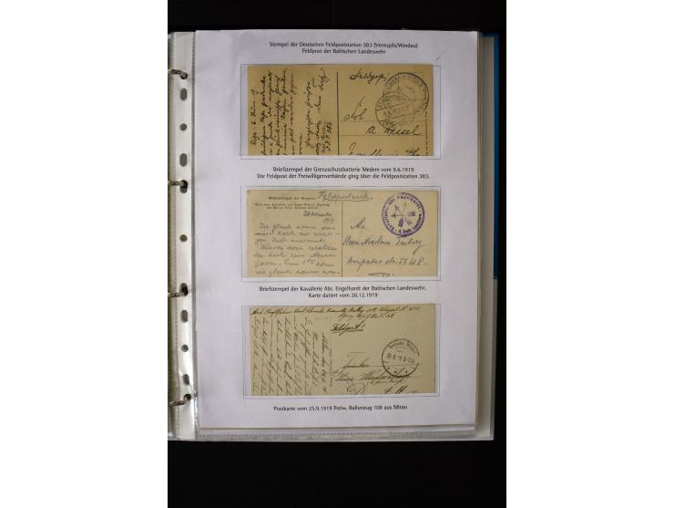 Corps of volunteers: 1918/19, very interesting collection of more than 30 cards and covers including "Baltische Landeswehr" a