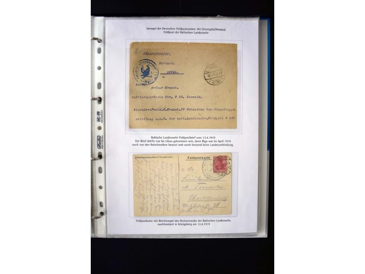 Corps of volunteers: 1918/19, very interesting collection of more than 30 cards and covers including "Baltische Landeswehr" a