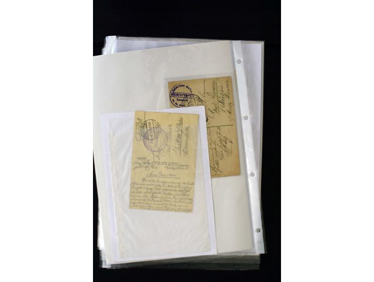 GERMAN POST OFFICES IN LEIPAJA 1st. WORLD WAR: 1914/17, interesting collection with more than 60 cards and covers, mostly nav